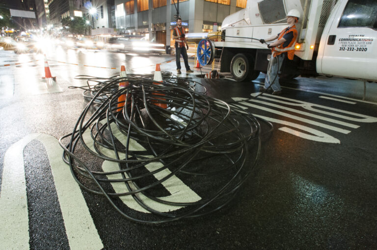 Fiber optic internet cable installation
