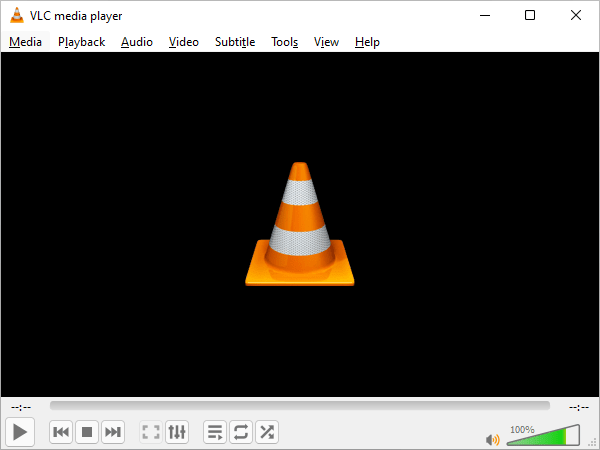 VLC Media Player software interface used for streaming IPTV